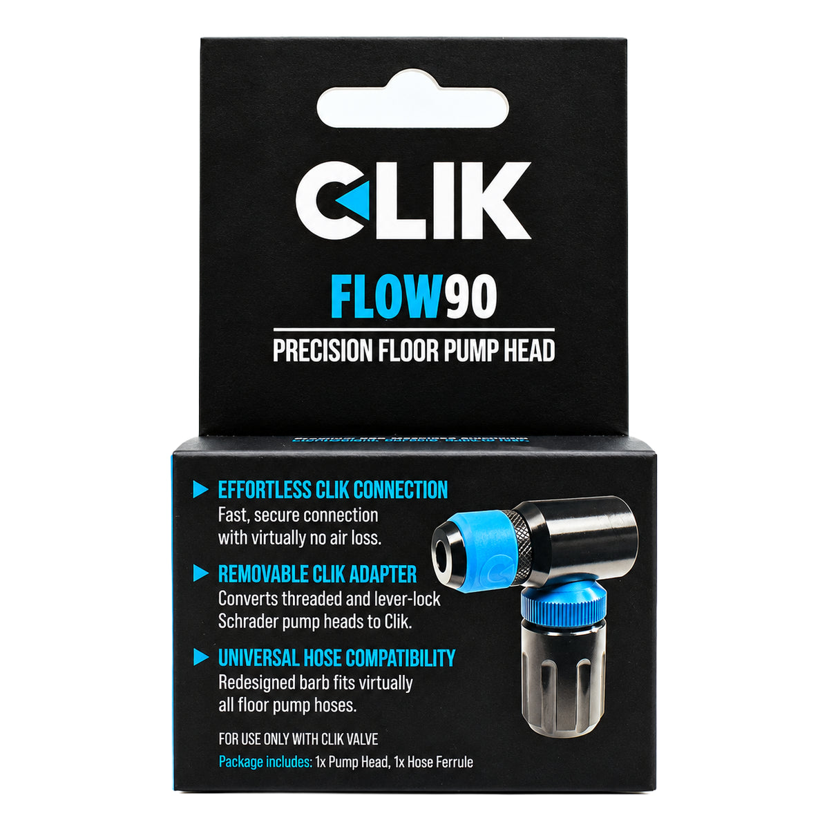 Clik 2 合 1 直角幫浦頭和可拆卸幫浦轉接器(鋁製)