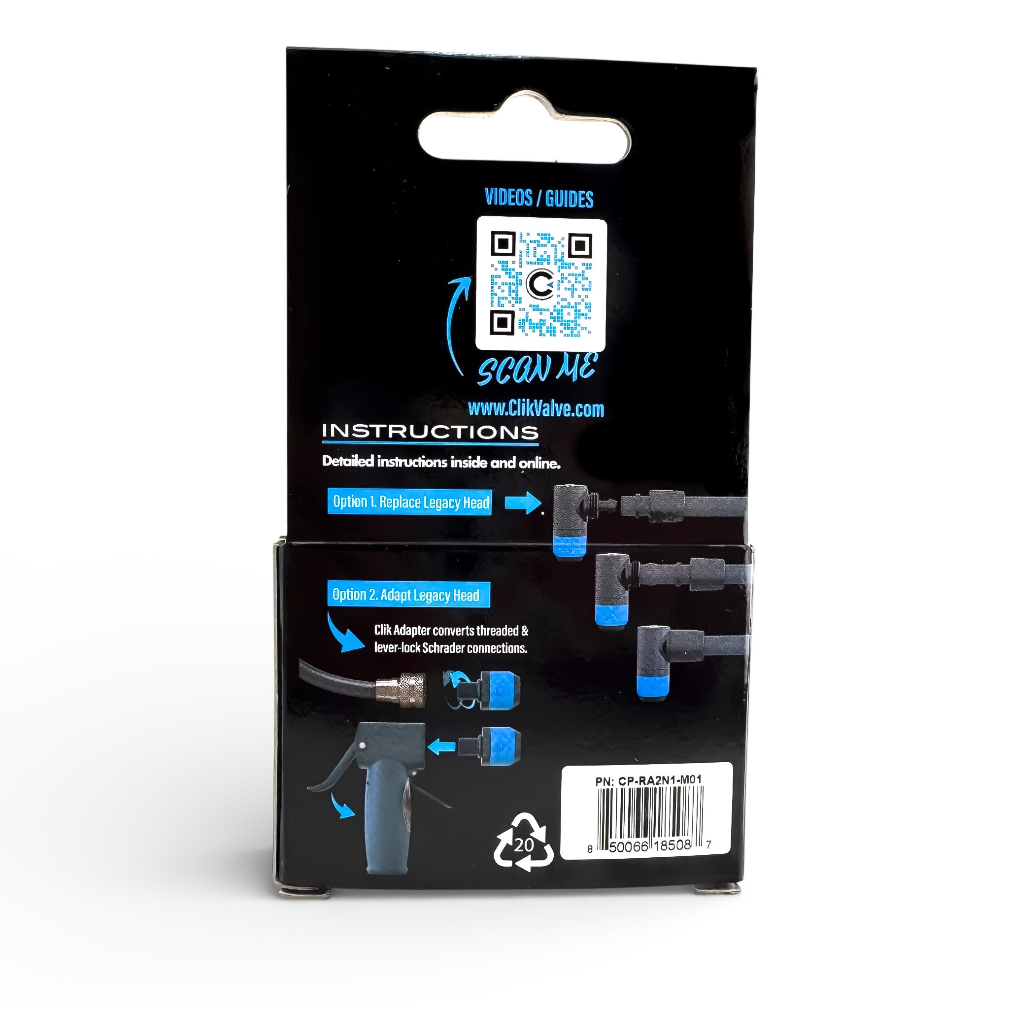 Clik 2-in-1 直角ポンプヘッド & 取り外し可能なポンプアダプター (アルミニウム)