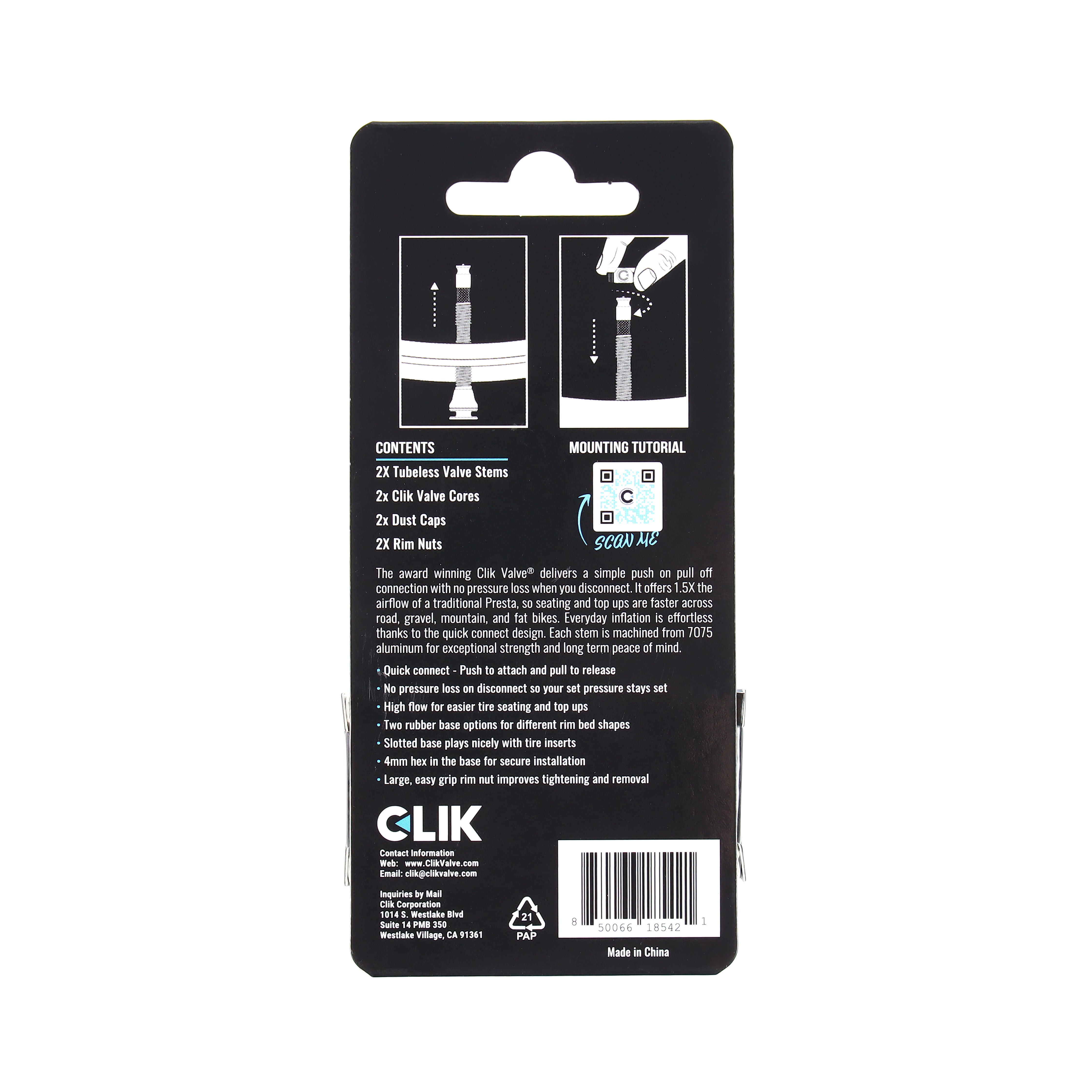 Clik Valve® Tubeless Valve Sets - Now featuring Clik Quik Caps