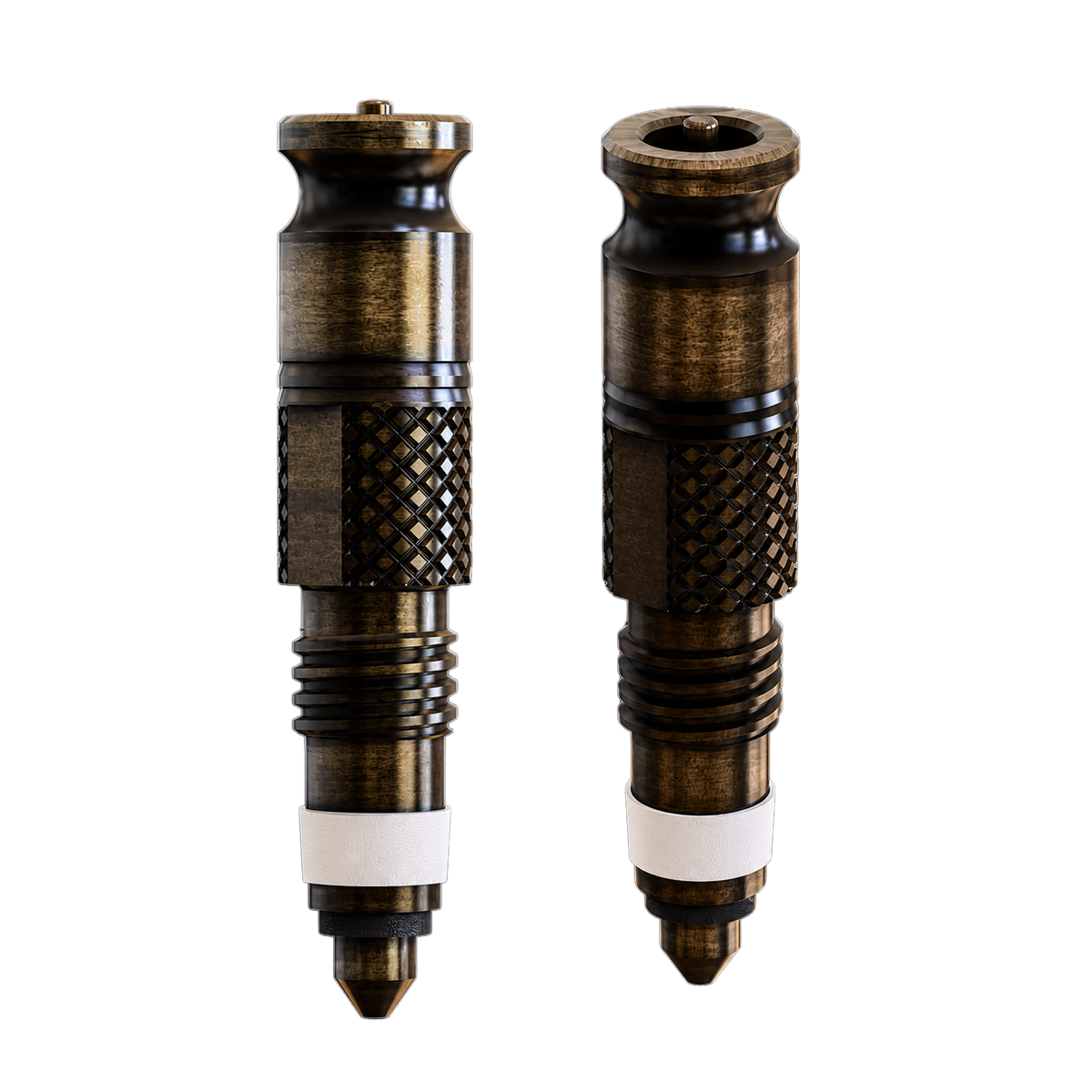 Detail of the two black Clik Hi-Flow Valve Cores included in the bundle