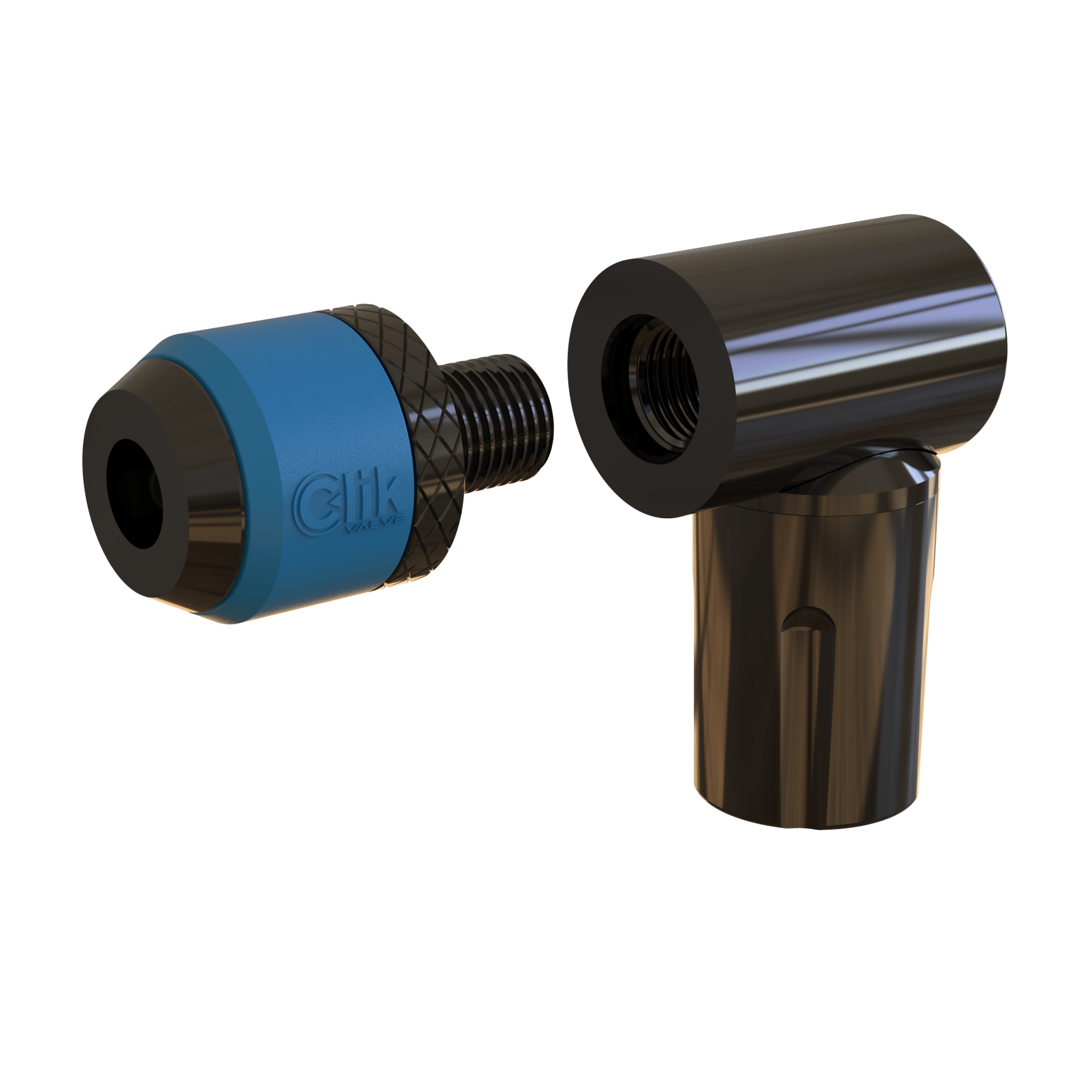 Clik 2 - in - 1 Right Angled Pump Head & Removeable Pump Adapter (Aluminum) - Clik Valve