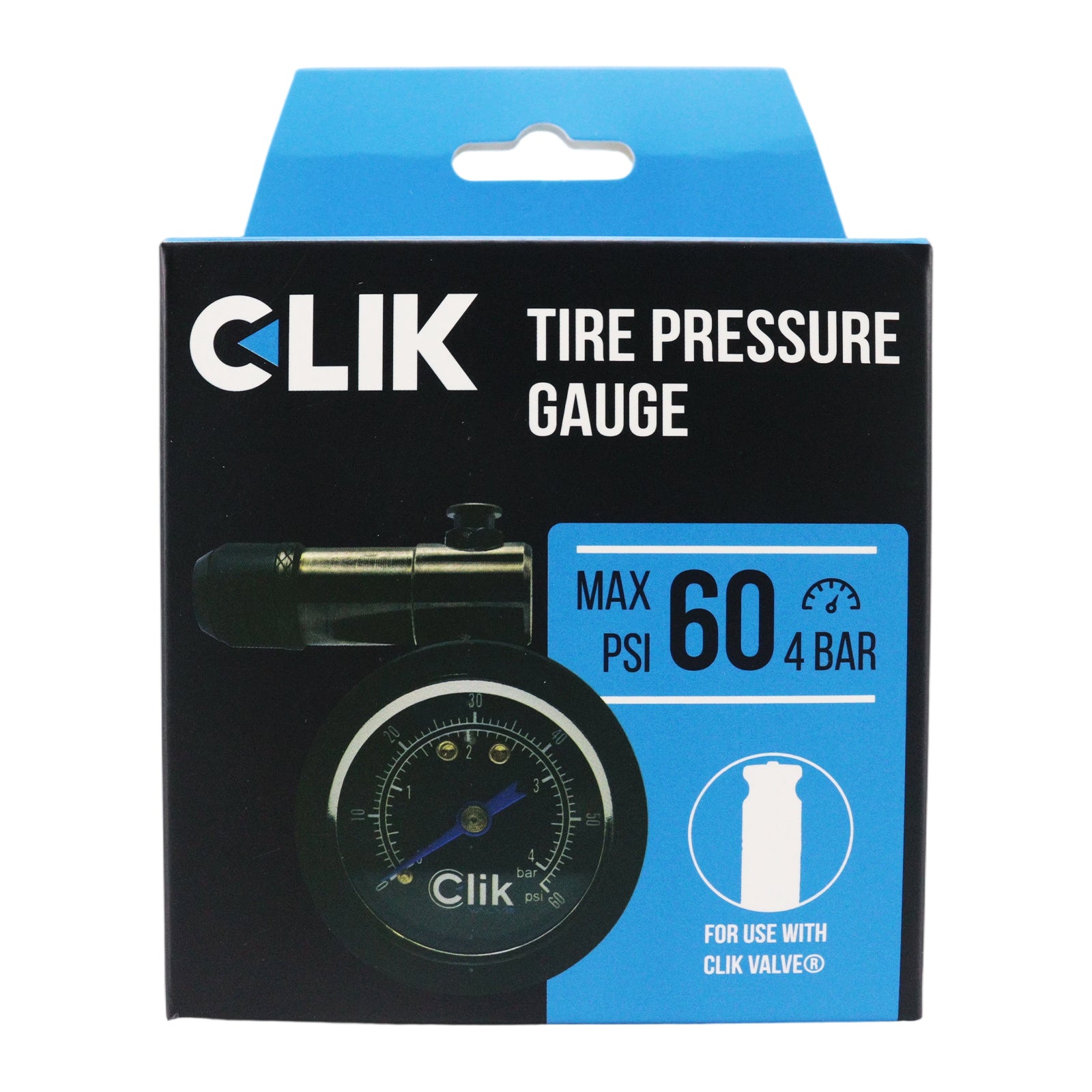 Mechanical Tire Pressure Gauge for Clik Valve (Upgraded Clik Inlet)