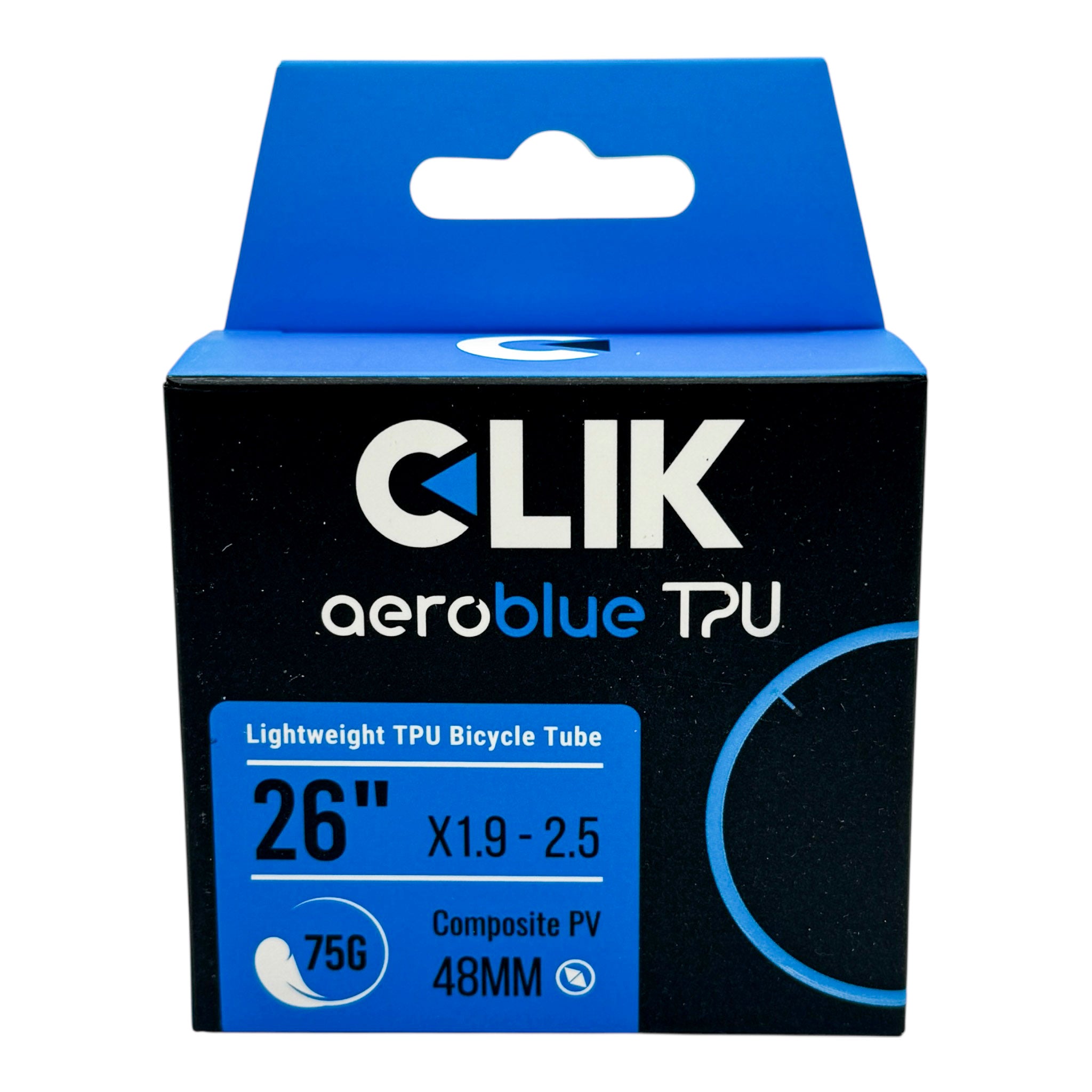 Clik AeroBlue TPU Inner Tube – MTB Trail – Presta Stem with Clik Valve Core