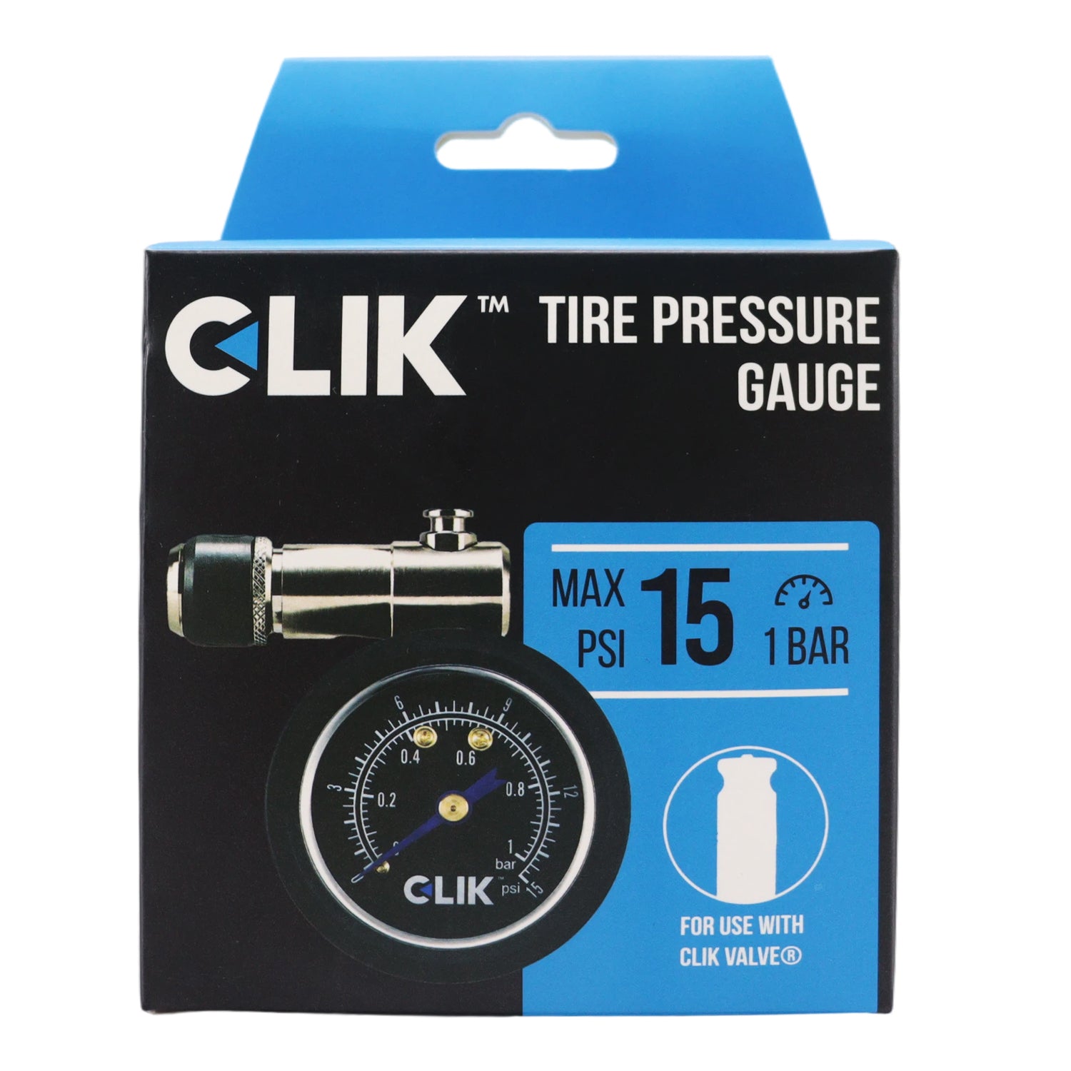 Mechanical Tire Pressure Gauge for Clik Valve (Upgraded Clik Inlet)