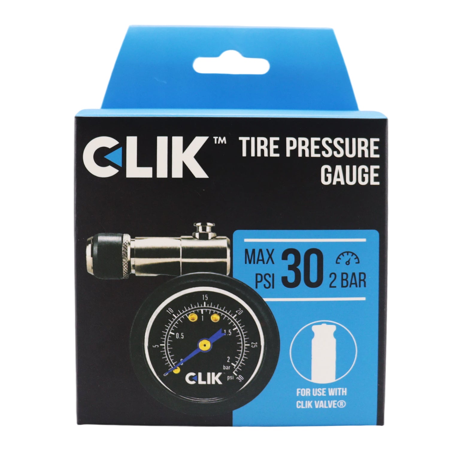 Mechanical Tire Pressure Gauge for Clik Valve (Upgraded Clik Inlet)