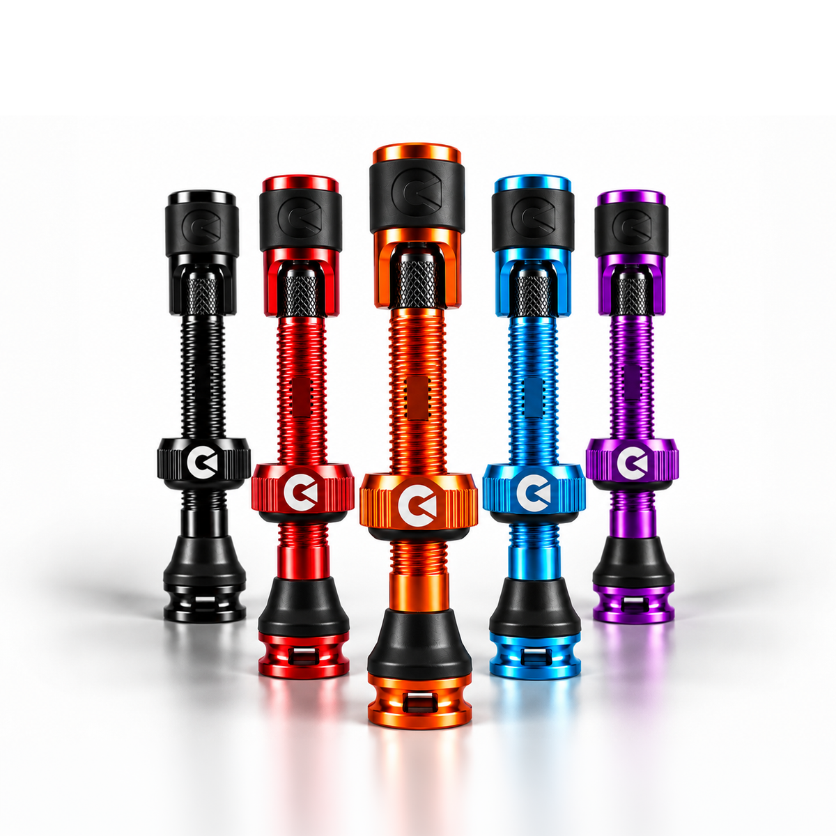 Clik Valve Quik Dust Caps (Set of 4) - Aluminum Clik-On / Pull-Off Caps with Built-In Valve Tool
