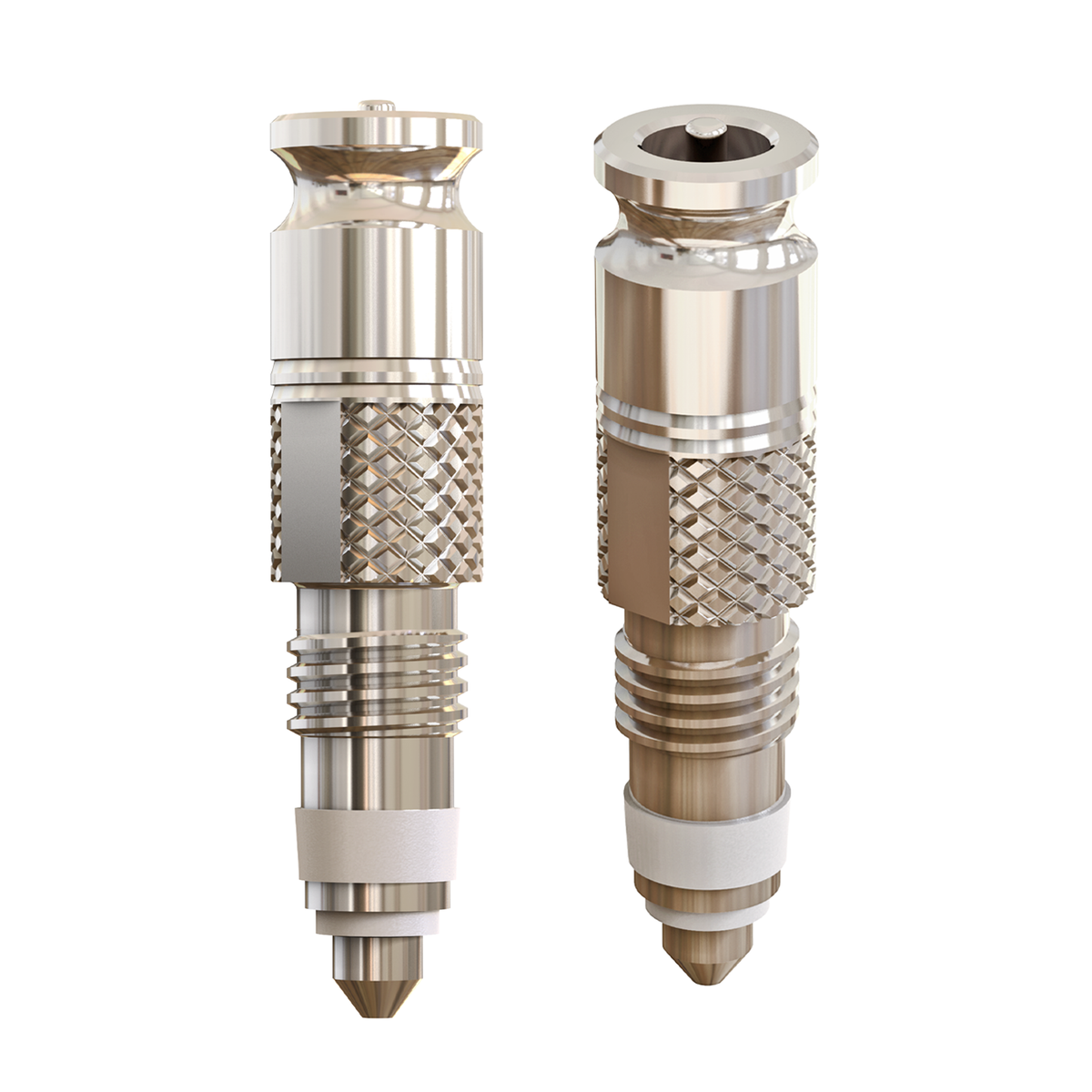Detail of the two silver Clik Hi-Flow Valve Cores included in the bundle