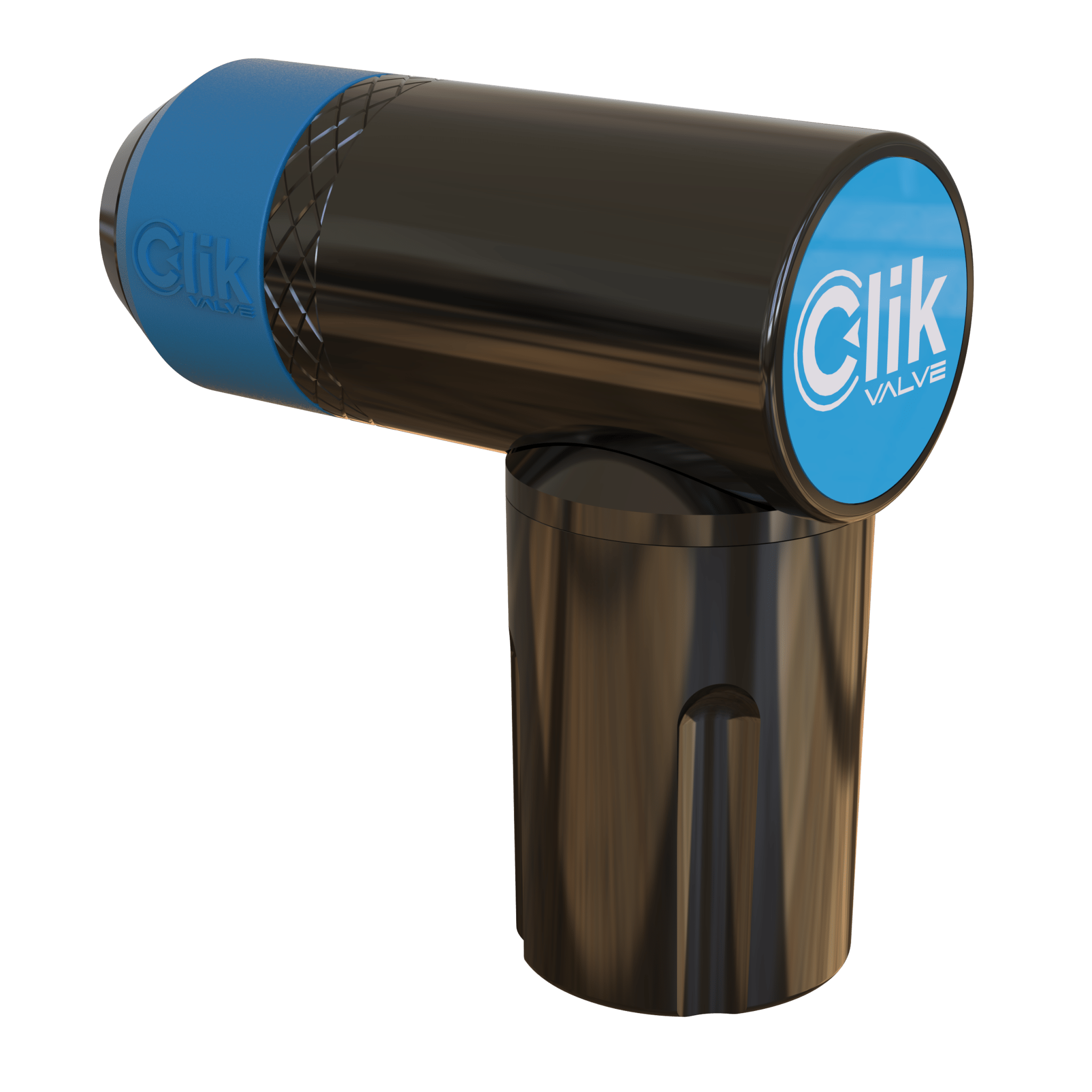 Clik 2 - in - 1 Right Angled Pump Head & Removeable Pump Adapter (Aluminum) - Clik Valve