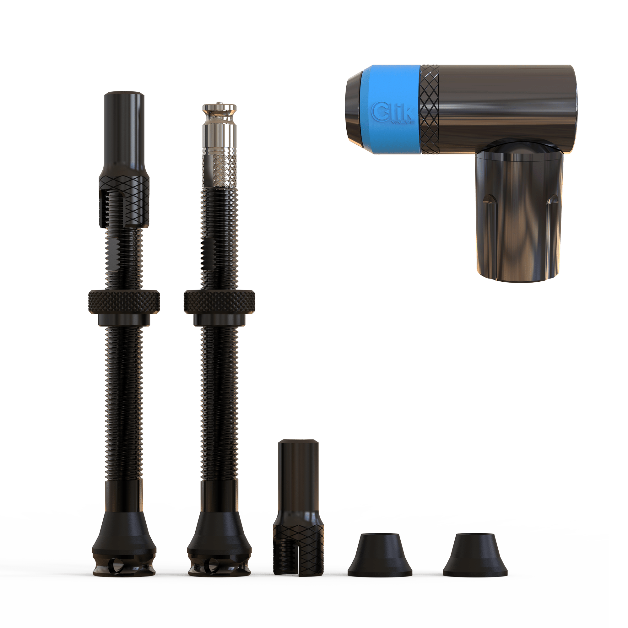 Clik Tubeless Valves & Pump Head Kit (Premium Edition) - Clik Valve